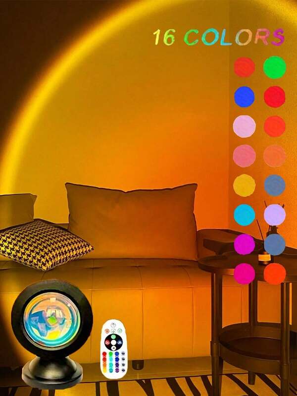 1 قطعة ضوء غروب الشمس الجوي LED - يخلق جوًا دافئًا، مثالي لديكورات غرفة المعيشة، إضاءة محيطية لغرفة النوم، ديكورات العطلات، هدايا، احتفالات المهرجانات، مواعدة الأزواج، خلفية صور المرساة