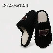 1 Pair Men's Thermal Slippers, Indoor Home Warm Non-Slip Plush Slippers For Men & Women, Winter - Multicolor - View 8