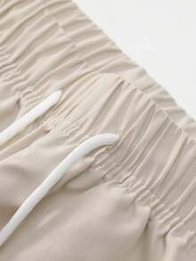 Men's Striped Loose Straight Leg Sweatpants, Casual Joggers For Spring Autumn, Suitable For Gym Workout, Running, Outdoor, Versatile - Apricot - View 3