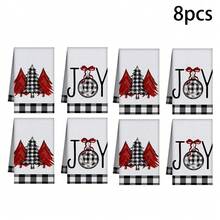 2/4 pièces Set Serviettes de Noël, Joyeux Noël, Serviettes de Cuisine Super Absorbantes, Séchage Rapide, Serviettes Imprimées en Polyester, Chiffons de Nettoyage de Cuisine, Chiffons, Fournitures de Cuisine. Cadeau de Noël!