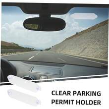 2piezas Soporte Transparente para Permisos De Estacionamiento con Ventosas Porta Tarjetas De Acrílico para Parabrisas De Auto Holder para Pasos De Peaje - 1 - Ver 4
