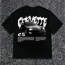 Corvette C5 T-Shirt, Retro Car Graphic Tee, Y2K Streetwear Shirt For Car Enthusiasts, Vintage Chevy Racing - trắng - Xem 2