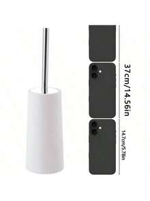 1 Set Toilet Brush And Holder, Flexible Toilet Brush With Detachable Holder - Cleans Hard-To-Reach Areas, Long Handle Design, Suitable For Bathroom Cleaning, Durable Plastic Bristles - Back To School Cleaning Supplies, Ergonomic, Elegant And Durable, With 304 Stainless Steel Long Handle.