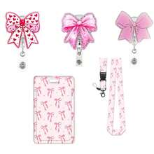 1 Conjunto (Clipe de Crachá + Porta-Cartão + Cordão) Porta-Crachá Floral Preto, Carretel de Crachá Versátil com Cordão Retrátil Destacável Ajustável, Clipe de Crachá e Protetor de Cartão de Identificação Adequado para Enfermeiras, Médicos, Funcionários de Escritório, Estudantes, Professores (Série Preta)