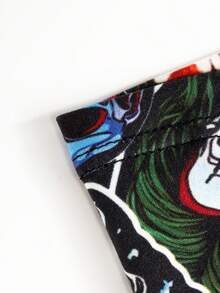 10pcs/Pack Men's Printed Graffiti Breathable Boxer Briefs - Black - View 6