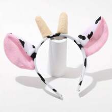 1pc Cartoon Cow Horn Headband, Plush Animal Headpiece, Cute Cow Ears Hair Hoop For Women ,Beauty ,Hair Band, Diadema ,Hairband For Women
