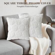 EstiloTendenciaGenéRico 2 Fundas De Almohada De OtoñO,Funda De Almohada De Calabaza De Halloween,Funda De Cojines Cuadradas-Para OtoñO, AccióN De Gracias Para Sofá Y DecoracióN Del Hogar (MarróN)Calidad PremiumVersióN Mejorada - Blanco - Ver 3
