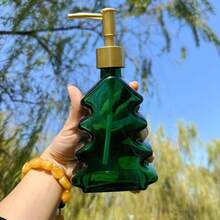 Dispensador de sabonete líquido em formato de árvore de Natal, frasco recarregável para sabonete líquido para mãos/corpo, presente de Natal, decoração para casa, item criativo para cozinha e banheiro - Multicolorido - Ver 3