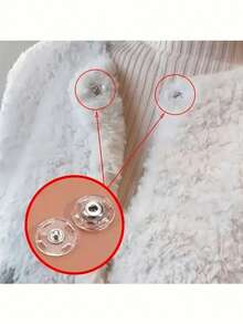 10/20pcs Super Transparent Invisible Buttons - Secure, Invisible Fasteners Suitable For Sweaters And Shirts, Concealed Design With Delicate Round Rings, Great For Knits And Jackets, Easy To Sew For Firm Fixation, Sewing Accessories - Transparent - View 5