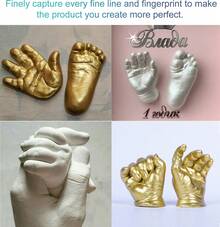 Couples Diy Hand Casting Kit Plaster Sculpture 3d Keepsake Handprint Footprint Creative Alginate Molding Powder For Babies Kids Friends Couples Diy Hand Holding Craft - Blue - View 8