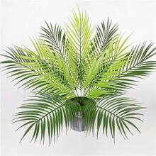 2棵人造棕榈树，塑料绿植，仿真热带灌木，大叶片，适合室内/室外花园DIY篮填充物、婚礼装饰、派对装饰，抗紫外线，生日/毕业礼物 - 綠色 - 查看 10