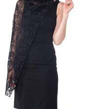 Women's Lace Shawls And Wraps For Formal Evening Party Dress,Bride Bridesmaid Shawl Veil For Wedding - 黑色 - 查看 6