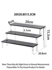 1 件亚克力梯形展示架，3 层梯形展示架，家居收纳展示架珠宝化妆品展示架，多层收纳透明展示架蛋糕架香水架