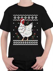 Christmas Tree String Lights - Christmas Gift T-Shirt For Men - Black-6 - View 1