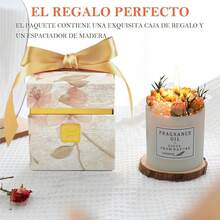 Vela aromáticas decorativa,velas Aromáticas de Flores Secas,veladoras aromaticas con caja de regalo y espaciadores,Cera de Soja 100% Pura,detalles para regalar a mujer,regalo de cumpleaños - Campánula - Ver 7