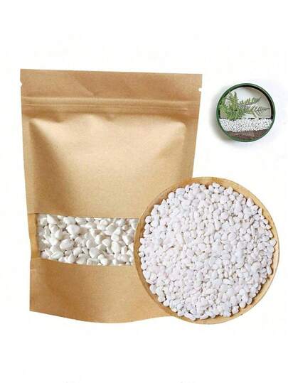 迷你白色鹅卵石填充物，适用于多肉植物、仙人掌、盆景、DIY植物、岩石花园、室内/室外、水族箱、鱼缸、玻璃容器、微型景观花园、表面覆盖。