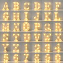 LED Letter Lights, Battery Powered Alphabet Lamps For Bedroom, Birthday Party, Wedding, Home Christmas Decor, Dining Table Decoration, Halloween Gift Hanging Decor