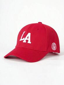 1pc Embroidered LA Baseball Cap, Adjustable Brim Outdoor Sun-Protective Casual Hat, Suitable For Spring, Autumn, Travel, Beach For Men, Y2K Style - 深綠色 2 - 查看 5