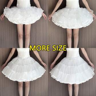 35cm Solid Color Casual Polyester Lolita Petticoat, Super Powerful Boneless Tulle Petticoat, Lolita Duck Butt Dog Short Flying Lolita Petticoat, 35cm