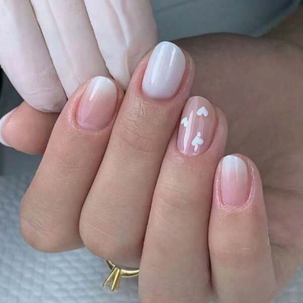 20pcs Short Square Ombre Minimalist Jelly Nail Stickers Set, Suitable For Party, Ball Or Daily Wear To Enhance Your Style Press On Nails