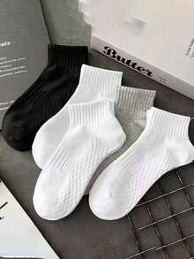 透气运动袜，男女通用防臭踝袜，吸湿排汗舒适短袜，适合春夏季，多种颜色可选，防滑透气，1/3/5 双