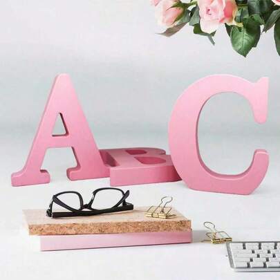 1pc Wooden 26 English Letters Wedding Props, Wooden English Letters LOVE Ornaments, Valentine's Day Decoration Wooden Ornaments, Creative Home Party Decorations, DIY English Letters LOVE Wooden Crafts, Suitable For Valentine's Day, Christmas, Halloween And Other Holiday Ornaments