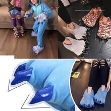 Unisex Soft Monster Claw Slippers Fun Dino Slippers Animal Paw Shoes For Men Women With Home Halloween Party Cosply Costume FootwearChristmas - 綠色 - 查看 5