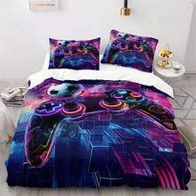 1 Set Of 3 Pcs Basketball Game Controller Duvet Cover Set - 1 Duvet Cover, 2 Pillow Shams (No Filling), High Definition Printed, Suitable For Home Bedroom - Multicolor - View 6