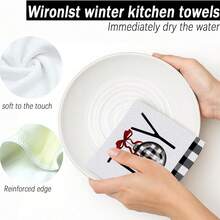 2/4 pièces Set Serviettes de Noël, Joyeux Noël, Serviettes de Cuisine Super Absorbantes, Séchage Rapide, Serviettes Imprimées en Polyester, Chiffons de Nettoyage de Cuisine, Chiffons, Fournitures de Cuisine. Cadeau de Noël!