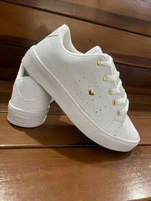 Women's Heart-Shaped Tennis Shoes - Comfortable - Immediate Shipping - 白色 - 查看 2