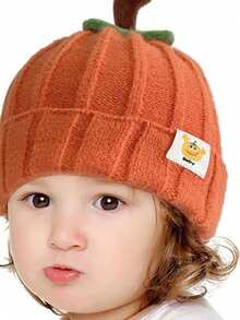 [Baby Hat]Winter Warm Thick Elastic Pumpkin Hat, Lightweight Soft Ear Protection, Autumn/Winter Daily Outdoor Holiday Cold-Proof Gear - Multicolor - View 3