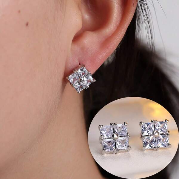 1 para kolczyków w kształcie geometrycznym, modne kolczyki dla kobiet