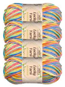 4 件套渐变色亚克力纱线套装，分段染色，适用于编织包袋、围巾、披肩、服装和其他工艺品、DIY 钱包制作 - 彩色 - 查看 21