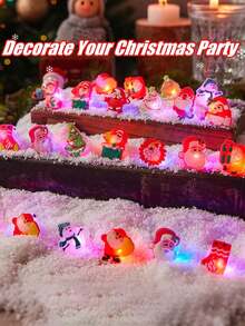 20 件圣诞派对礼物发光戒指派对用品闪光发光指环装饰适合儿童成人 - 彩色 - 查看 7