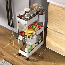 Timotech Carrito de Almacenamiento Delgado con Ruedas, Carrito Organizador de Baño de 3 Niveles, Carrito rodante para baño, Lavandería, Cocina, Ideal para Espacios Estrechos (Blanco) - blanco - Ver 12