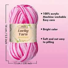 4 件套渐变色亚克力纱线套装，分段染色，适用于编织包袋、围巾、披肩、服装和其他工艺品、DIY 钱包制作 - 彩色 - 查看 2