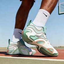 Zapatillas de baloncesto para hombres JORDAN TATUM 3 PF, de malla transpirable y cómoda, adecuadas para partidos de baloncesto, con absorción de impactos y rebote, para entrenamiento en interiores, color turquesa/ágata albaricoque FZ6601-002 - Azul agua/ágata atmósfera albaricoque verde abeto/naranja ágata/pátina de cuarzo - Ver 2