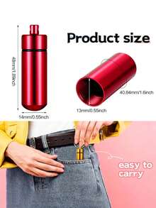 Móc khóa đựng thuốc di động, hộp đựng thuốc mini bằng hợp kim nhôm, chai thuốc kim loại chống thấm nước, thích hợp cho cắm trại và du lịch ngoài trời. - Nhiều màu - Xem 8