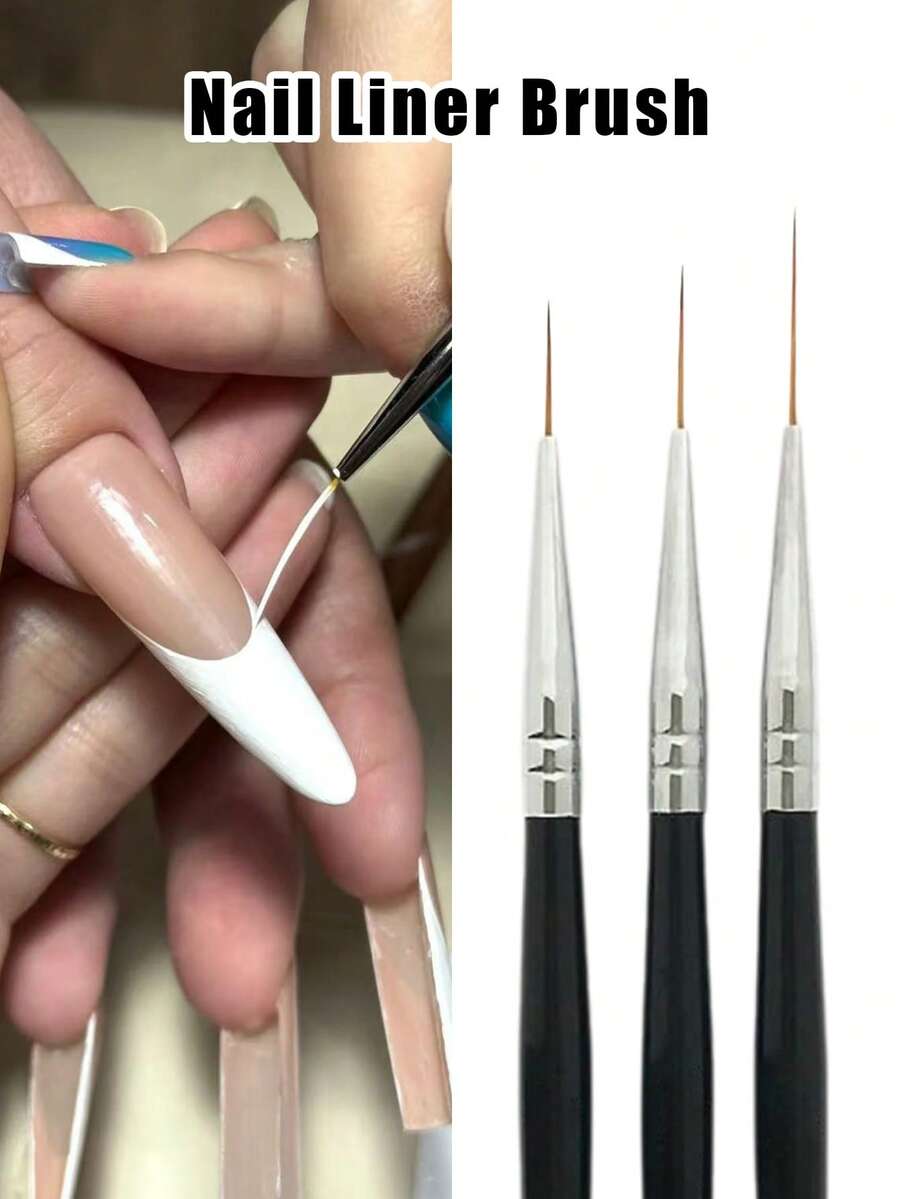 Bộ 3 bút vẽ móng nghệ thuật, bộ cọ vẽ sơn gel móng tay - Vẽ đường nét mảnh, phác thảo chi tiết, bút tô màu mềm, kích thước 9/18/24mm, bộ cọ vẽ móng, bút vẽ móng, bút kẻ viền móng, cọ vẽ móng, bút vẽ hoa, dụng cụ làm móng, nhà cung cấp dụng cụ làm móng, quà tặng cho nữ.