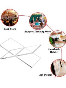 Acrylic X-Shaped Bookshelf/Reading Stand/Book Base/Book Holder/Desktop Book/Photo Album/Magazine Display Rack/X-Shaped Bookshelf/Reading Tray Rack