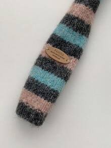 1 件色块针织窄围巾，时尚设计装饰性颈部保暖，适合秋冬季，情侣，Y2K 条纹色块女士长围巾，温暖百搭配饰 - 細長款 - 查看 9