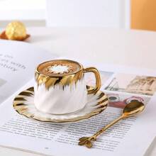 90ml/3.16oz Coffee Cup & Saucer Set, Suitable For Drinking Espresso Or Turkish Coffee