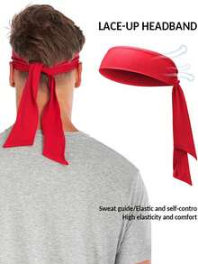 1 件头带头箍男女空手道头带成人可调节弹性头巾吸汗带运动发带运动网球篮球跑步锻炼头巾头带秋冬发带女士度假装束发饰女士优雅围巾 - 彩色 - 查看 5