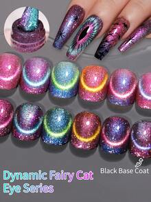 XEIJAYI 6支装15ml猫眼美甲凝胶套装，含磁铁，半永久美甲，浸泡式UV/LED美甲沙龙DIY美甲凝胶，适合春夏美甲 - 彩色 - 查看 5