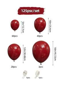 125pcs Red Balloon Arch Kit, DIY Balloon Decorations Set For Weddings, Birthdays, Party Decor, Photo Props, Anniversary Celebrations, Indoor Room Decor, Holidays, Family Gatherings, Theme Parties, And Balls - Red - View 4