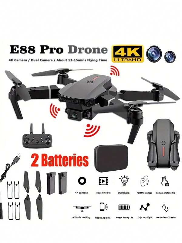 E99 Drone With Camera, Foldable RC Quadcopter Drone, Remote Control Drone Toys For Beginners Men'S Gifts, Indoor And Outdoor Affordable UAV, Christmas Halloween Thanksgiving Gift