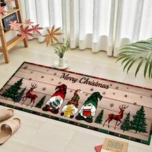 Felpudo con tema navideño, de poliéster, alfombra decorativa para el piso adecuada para la entrada del hogar, sala de estar, dormitorio y cocina