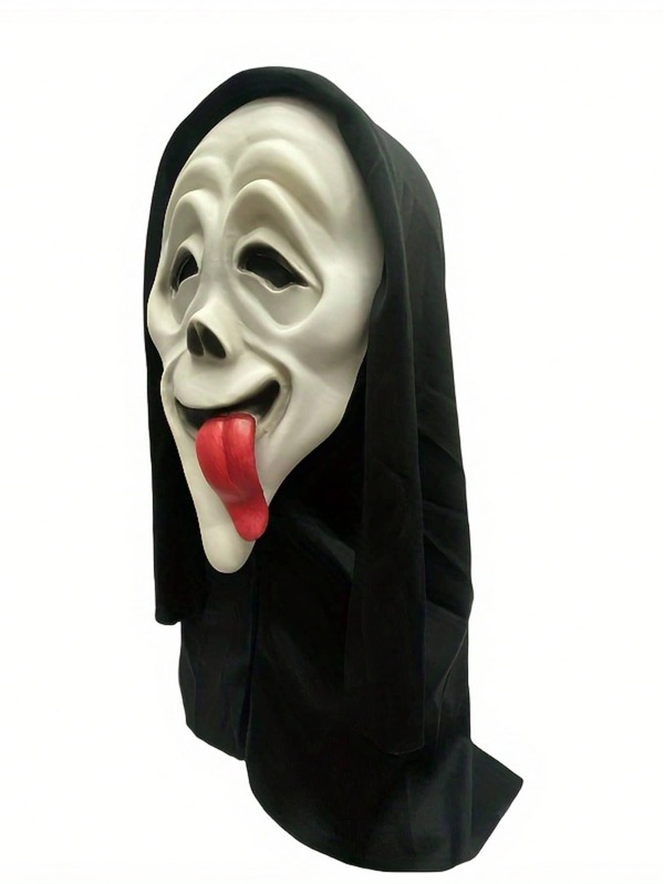 1 Peça Máscara de Fantasma Masculina, Máscara de Filme de Terror, Acessório de Fantasia de Terror Grito de Halloween (Tamanho Único), Preta