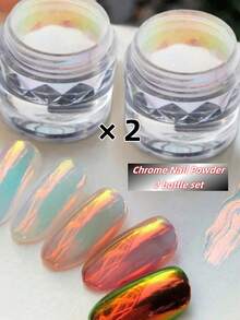 2件/套粉末 - 全息甜甜圈效果颜料，适用于专业美甲和树脂工艺品，易于使用，是DIY美甲、珠宝和创意工艺品的理想之选。 - 彩色 - 查看 8