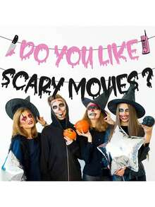 1 Set Do You Like Horror Movies? Halloween Decoration Banner, Horror Movie Themed Scream Party Decor, Scary Night Birthday Party Supplies